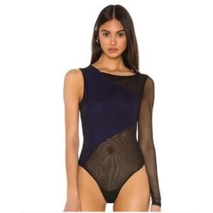 H:OURS Pandora Secret Bodysuit One Shoulder Mesh Womens Small